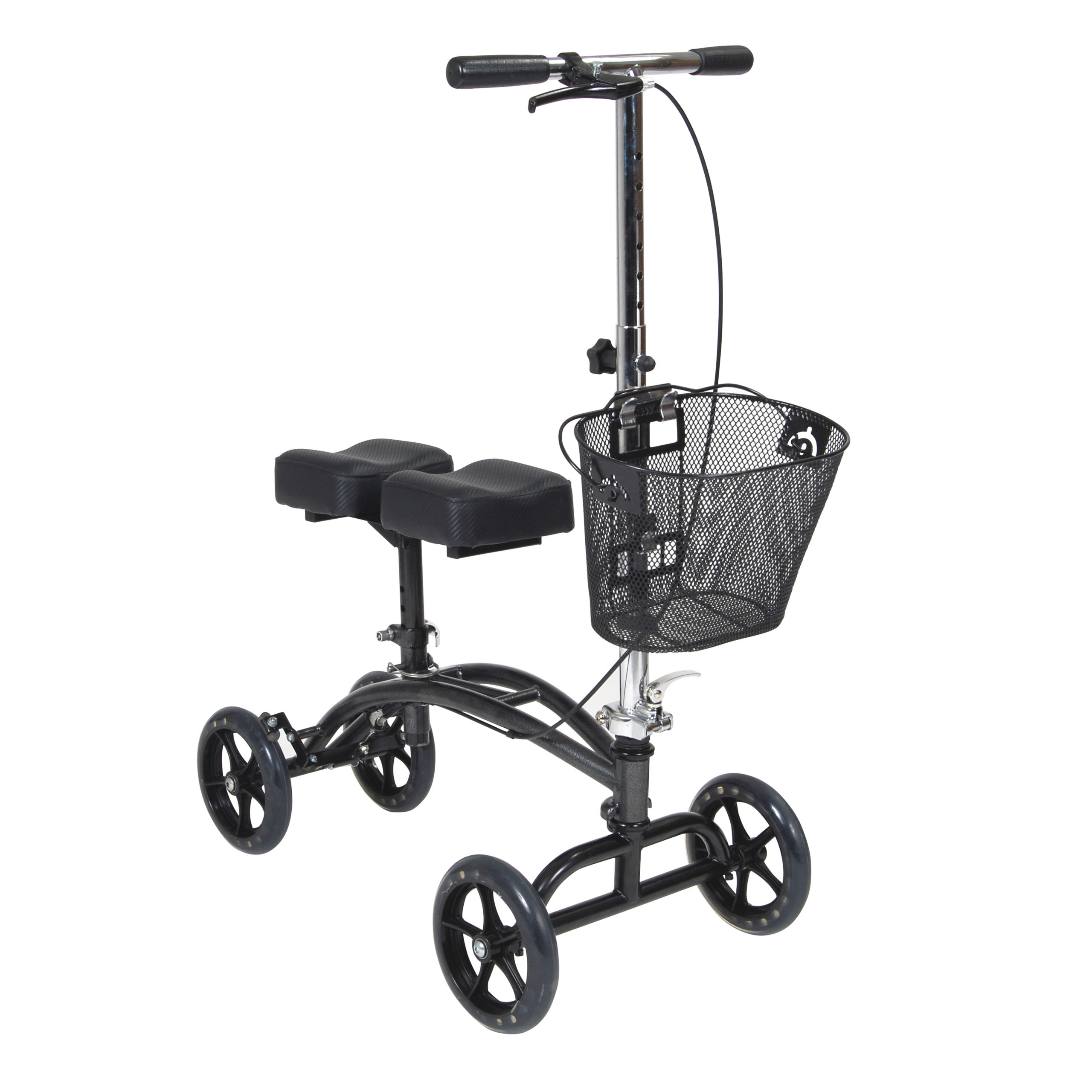Drive Medical Dual Pad Steerable Knee Walker Knee Scooter with Basket - Alternative to Crutches