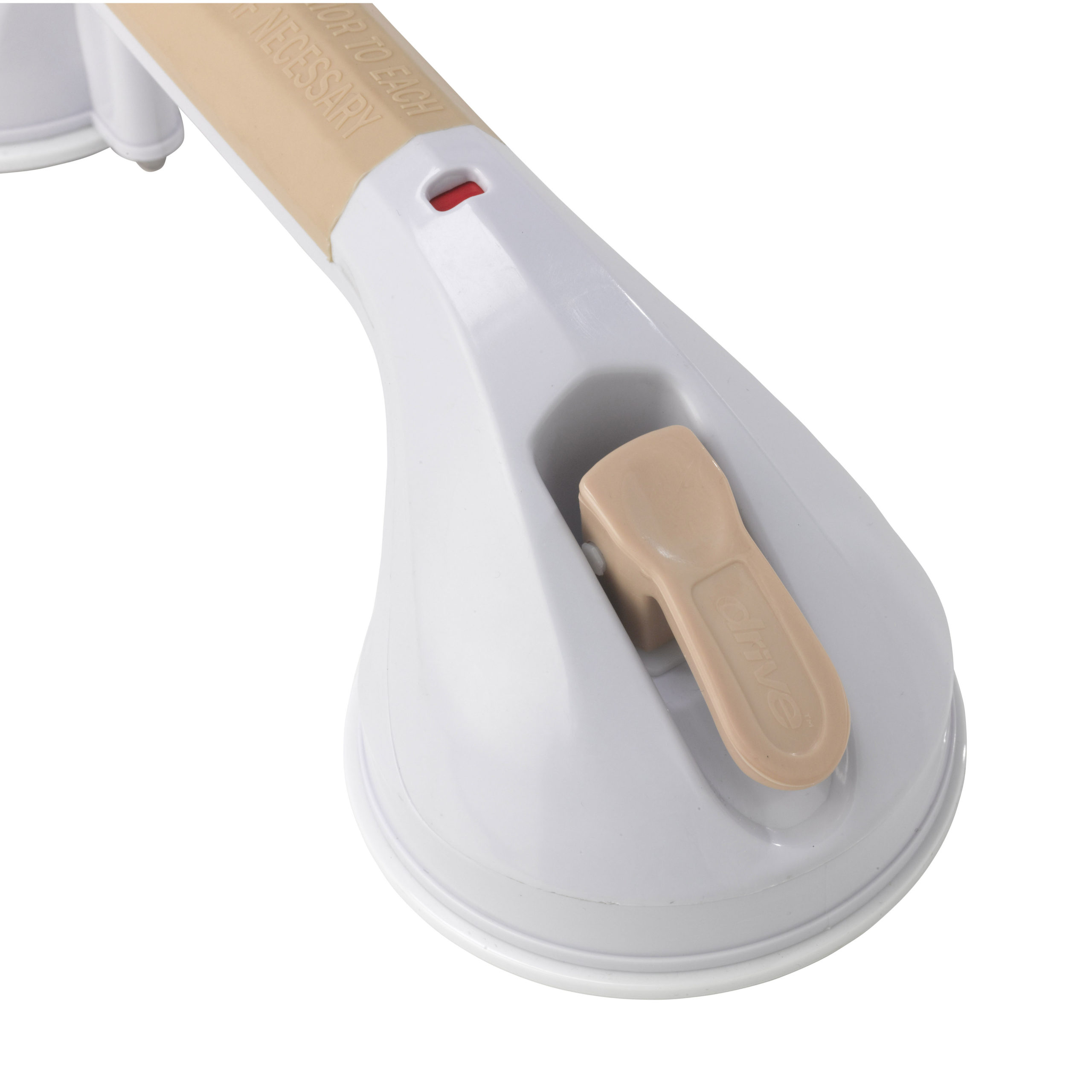 Drive Medical Suction Cup Grab Bar - 12" - White and Beige - Image 5