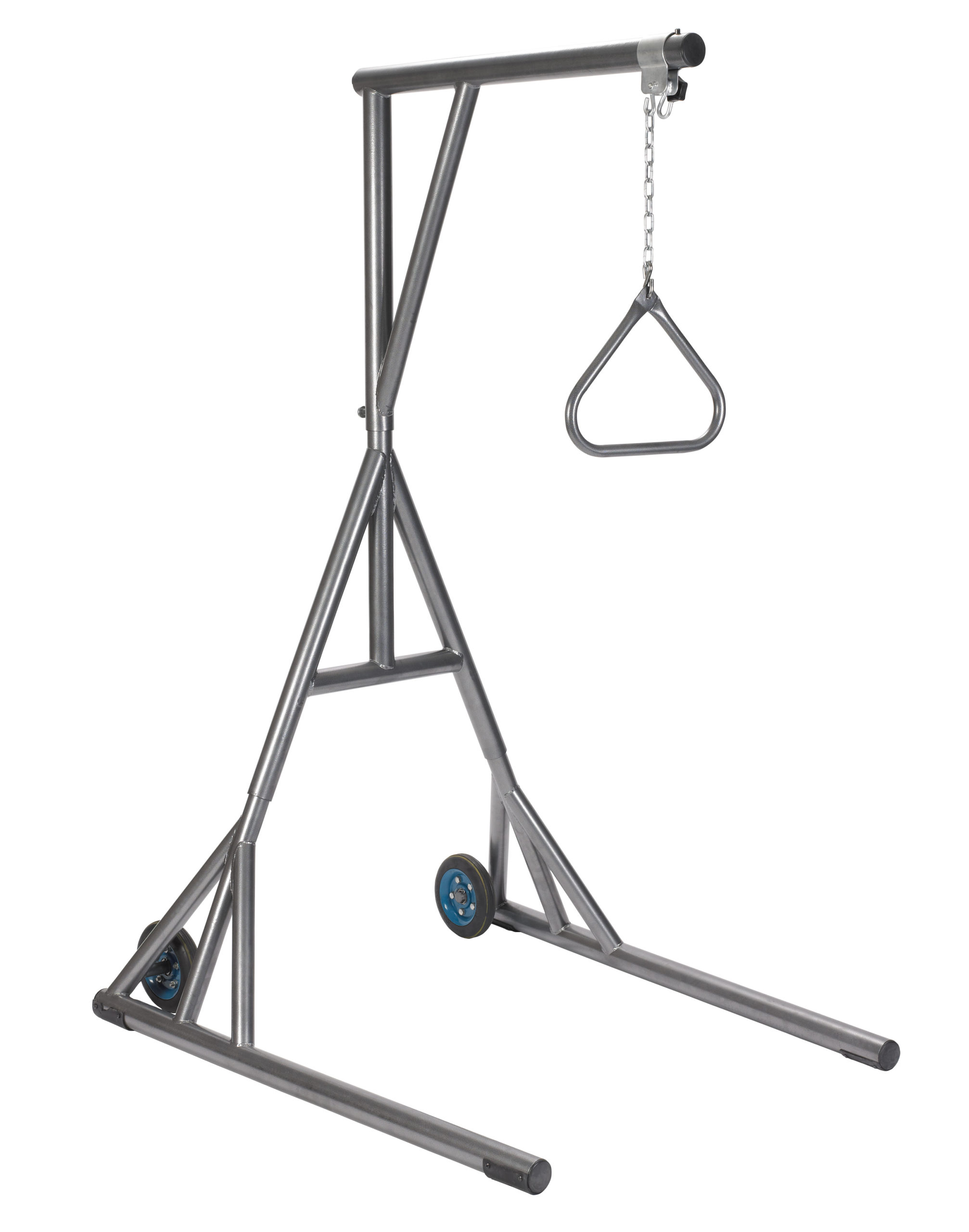 Drive Medical Heavy Duty Trapeze with Base and Wheels - Silver Vein