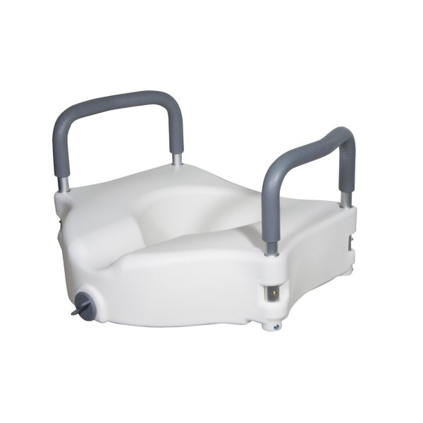 Drive Medical Elevated Raised Toilet Seat with Removable Padded Arms - Standard Seat