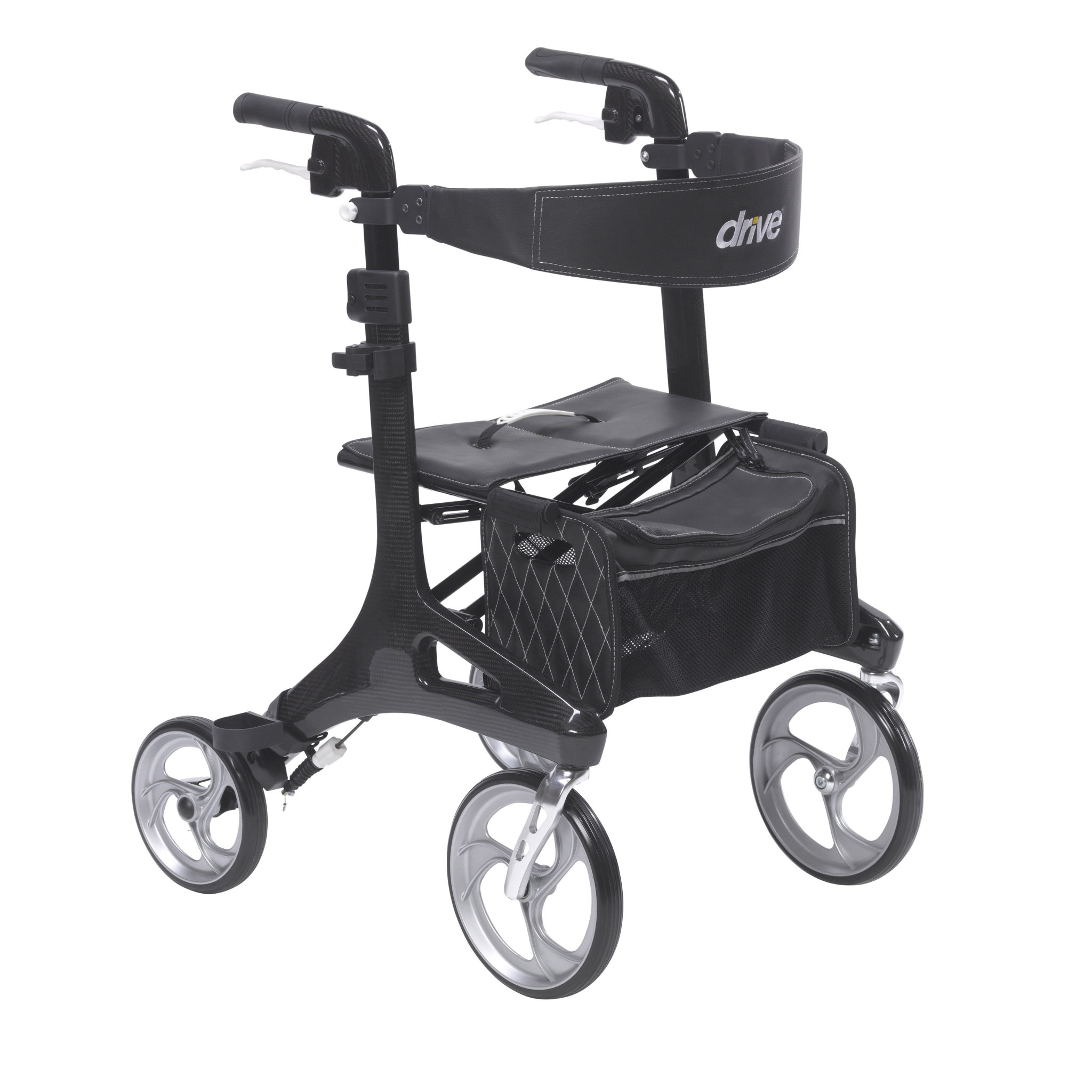 Drive Medical Nitro Elite CF Carbon Fiber Rollator Rolling Walker Black