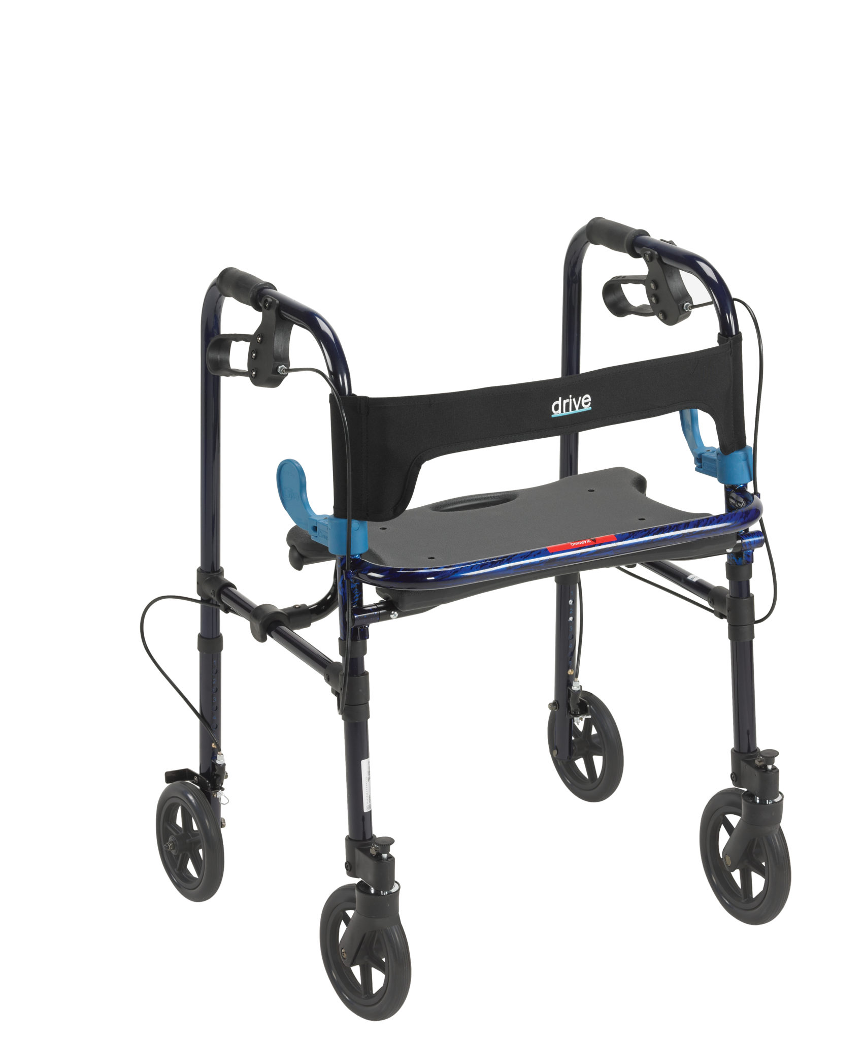 Drive Medical Clever Lite Walker Rollator Adult 8" Wheels Flame Blue