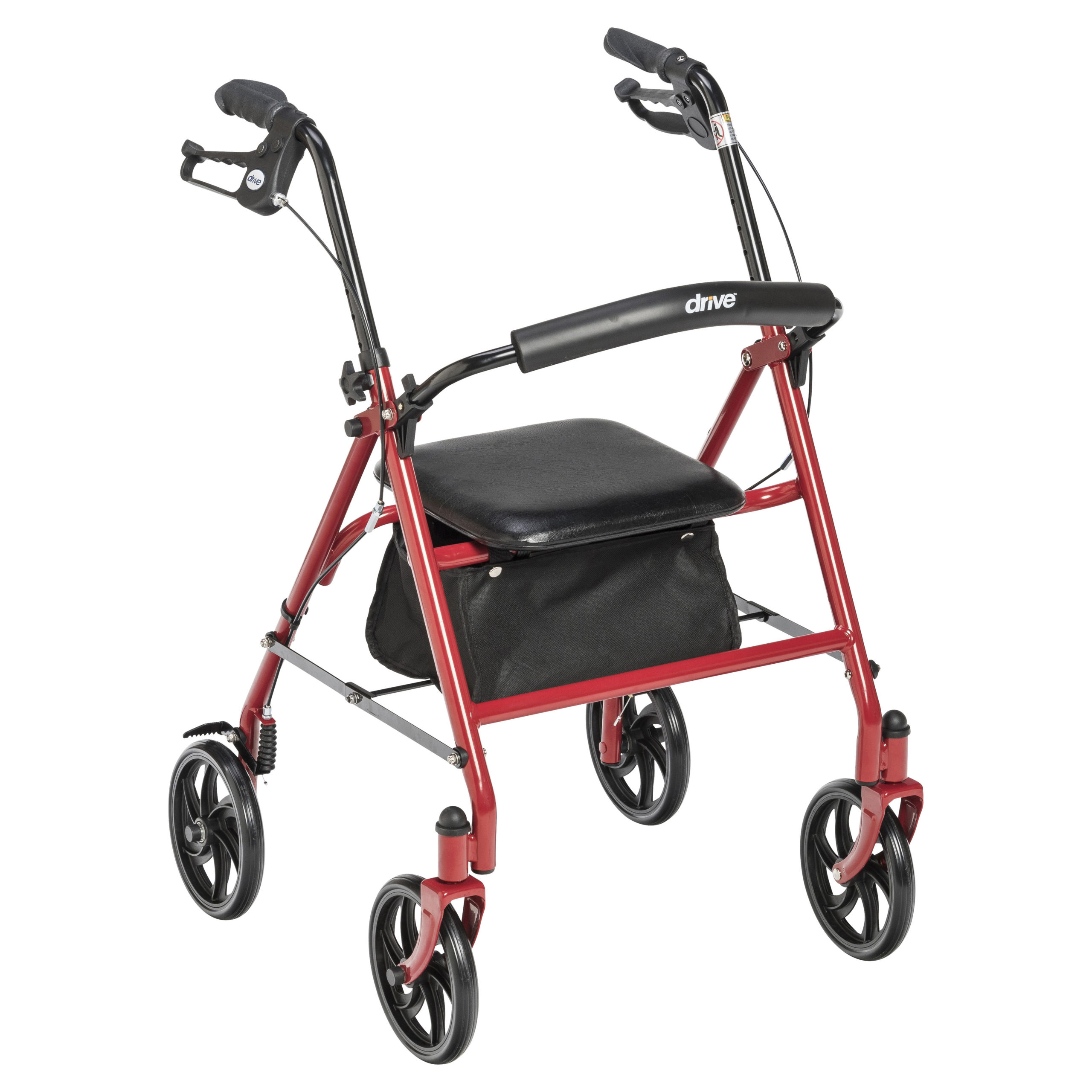 Drive Medical Durable 4 Wheel Rollator with 7.5 Casters