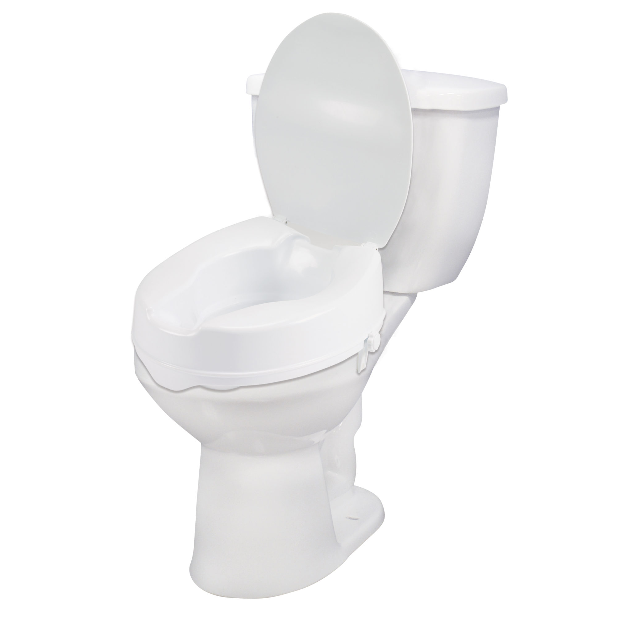 Drive Medical Raised Toilet Seat with Lock and Lid Standard Seat 4"