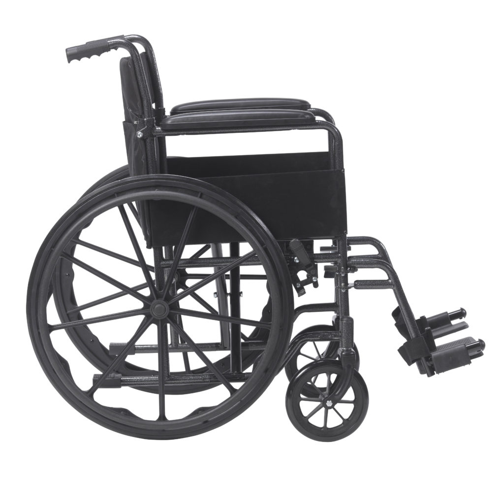 Drive Medical Silver Sport 1 Wheelchair with Full Arms and Swing away