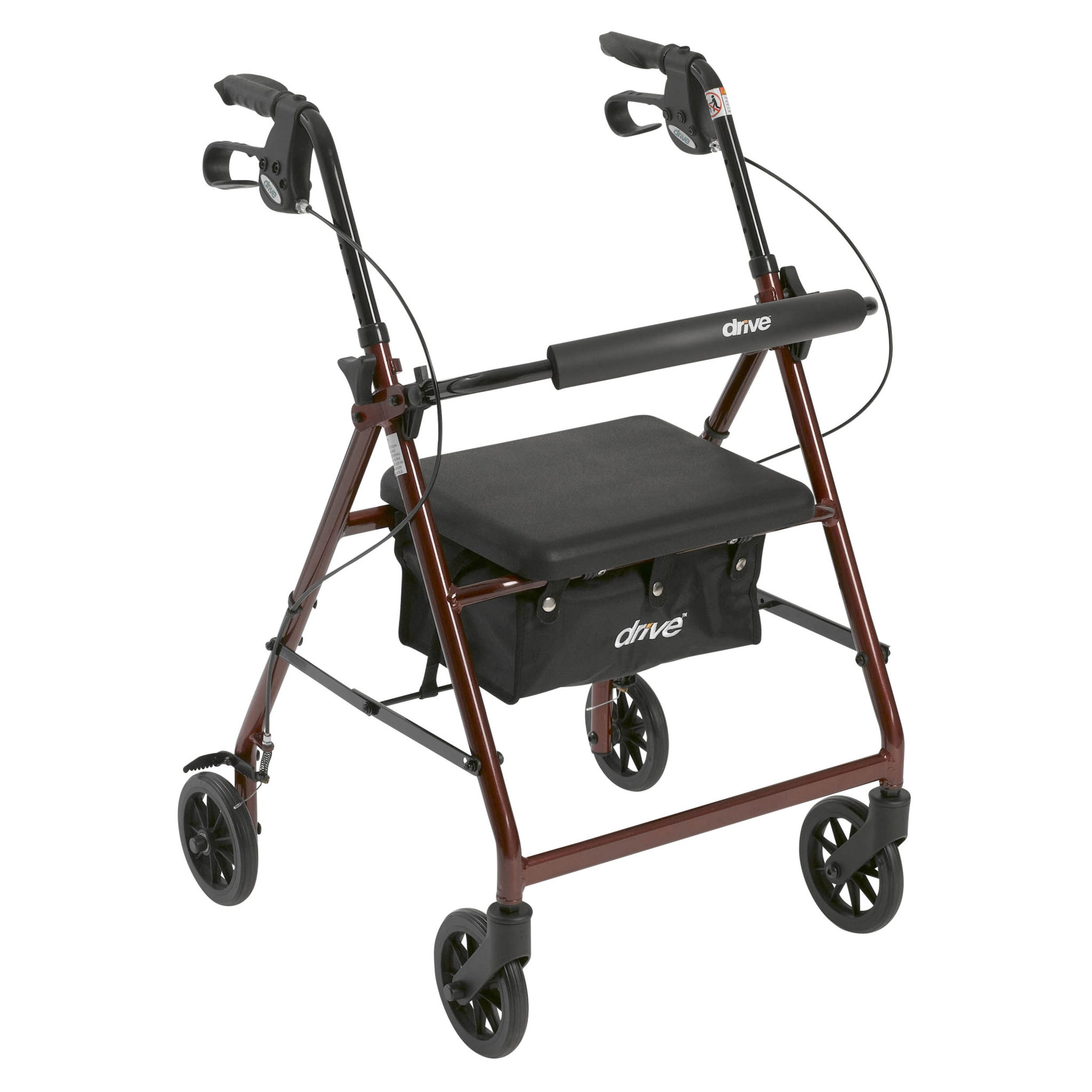 Drive Medical Rollator Rolling Walker with 6" Wheels Fold Up