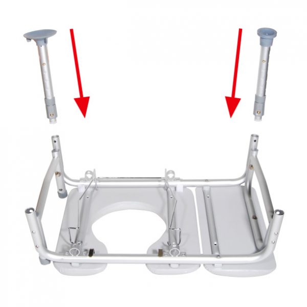 Drive Medical Padded Seat Transfer Bench with Commode Opening