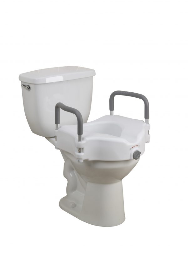 Drive Medical Elevated Raised Toilet Seat with Removable Padded Arms - Image 2