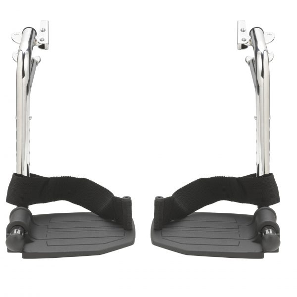 Drive Medical Chrome Swing Away Footrests with Aluminum Footplates - 1 Pair