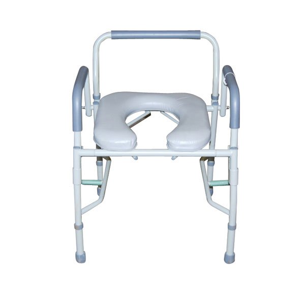 Drive Medical Steel Drop Arm Bedside Commode with Padded Seat and Arms - Image 3