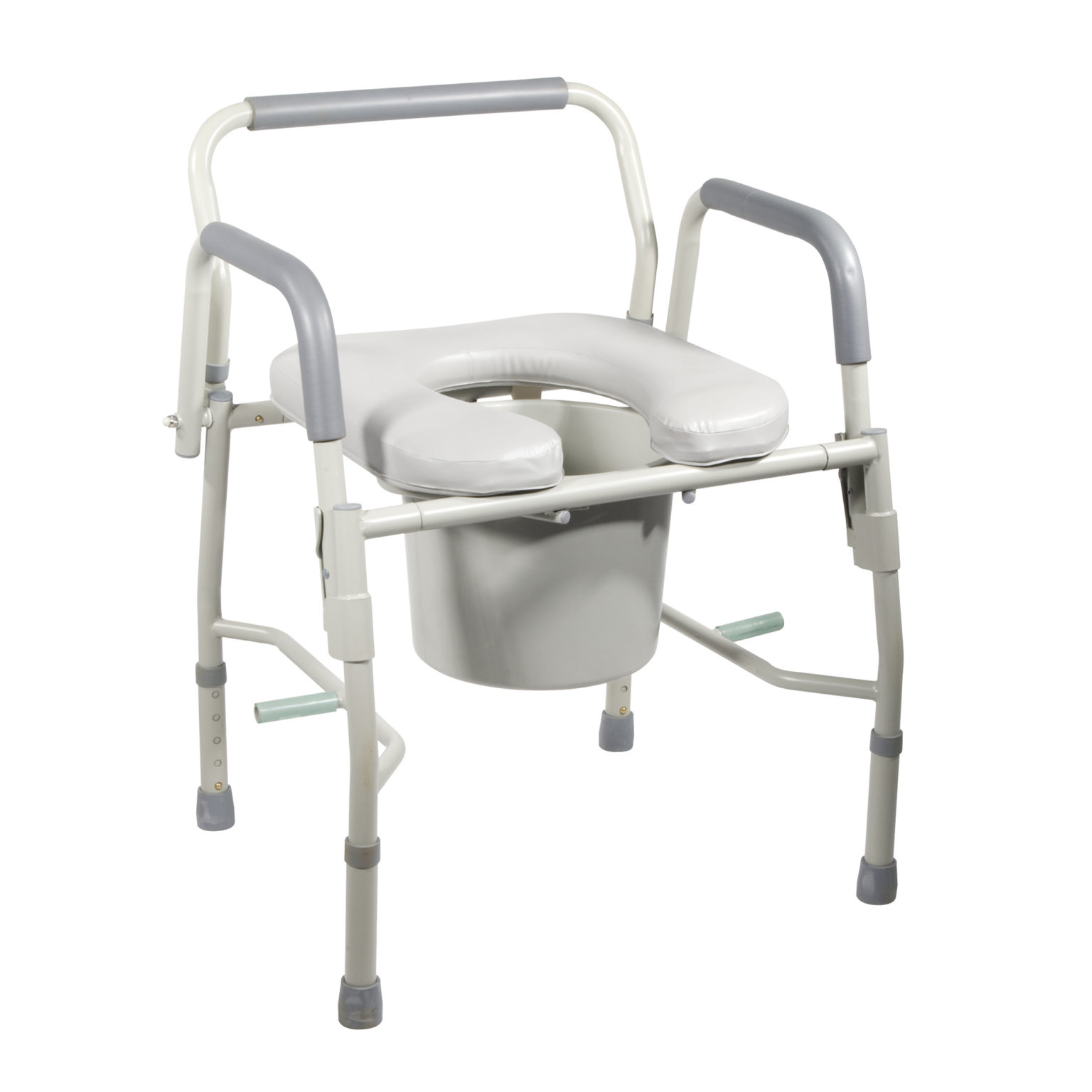 Drive Medical Steel Drop Arm Bedside Commode with Padded ...