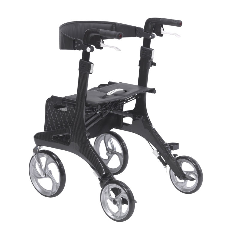 Drive Medical Nitro Elite CF Carbon Fiber Rollator Rolling Walker Black