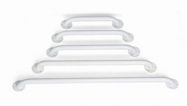 White Enamel Safety Grab Bars - 3 Pack