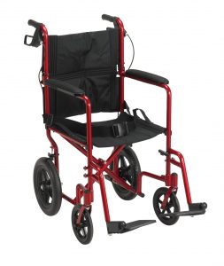 Drive Medical Lightweight Expedition Transport Wheelchair with Hand Brakes-min