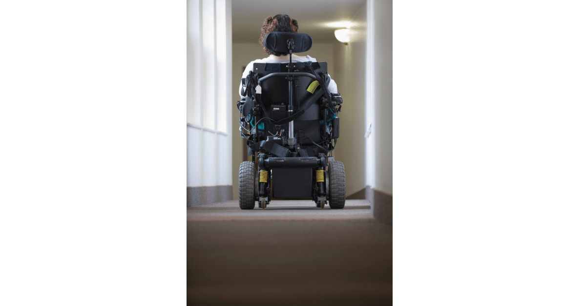 person in power wheelchair