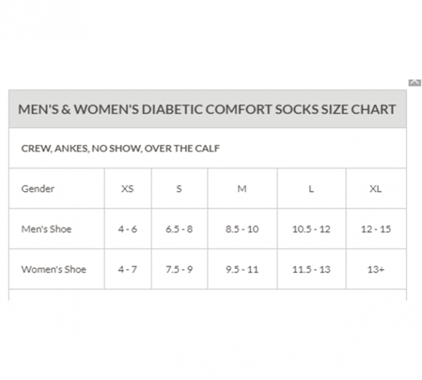 Dr. Comfort Sock Size Chart