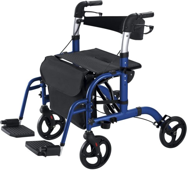 vive health Wheelchair Rollator blue'