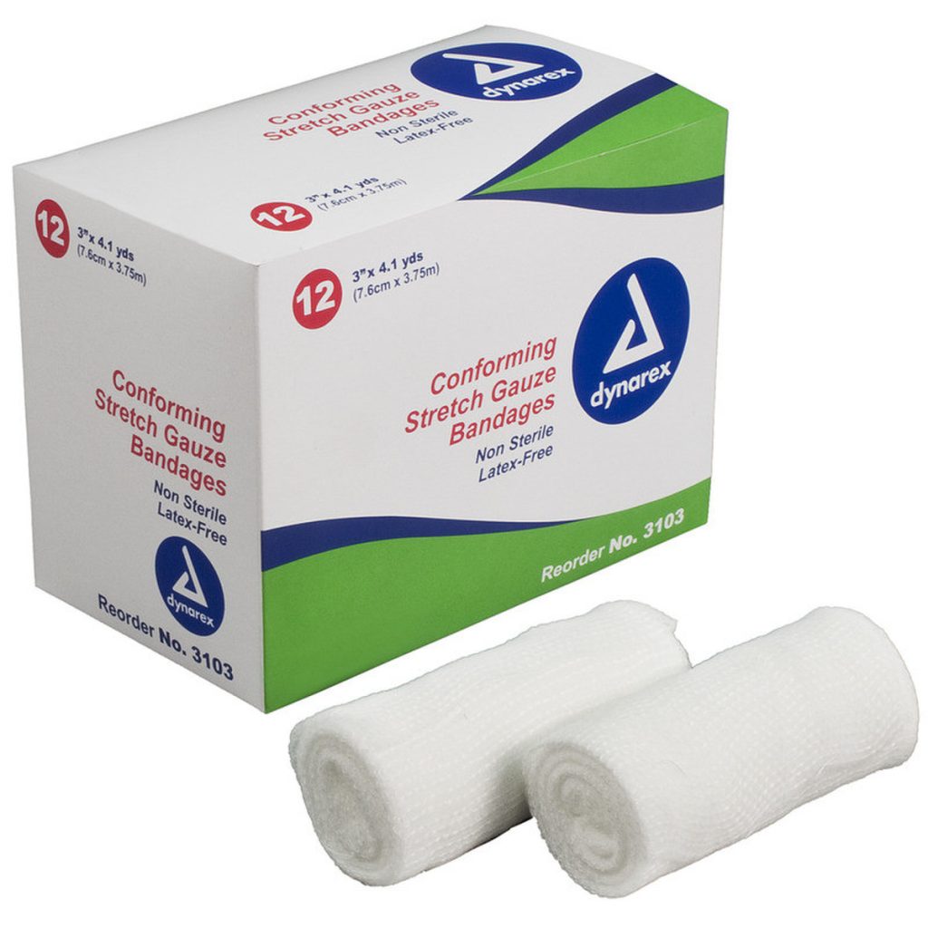 Dynarex 3" X 4 Yds NonSterile Stretch Gauze Bandage Rolls