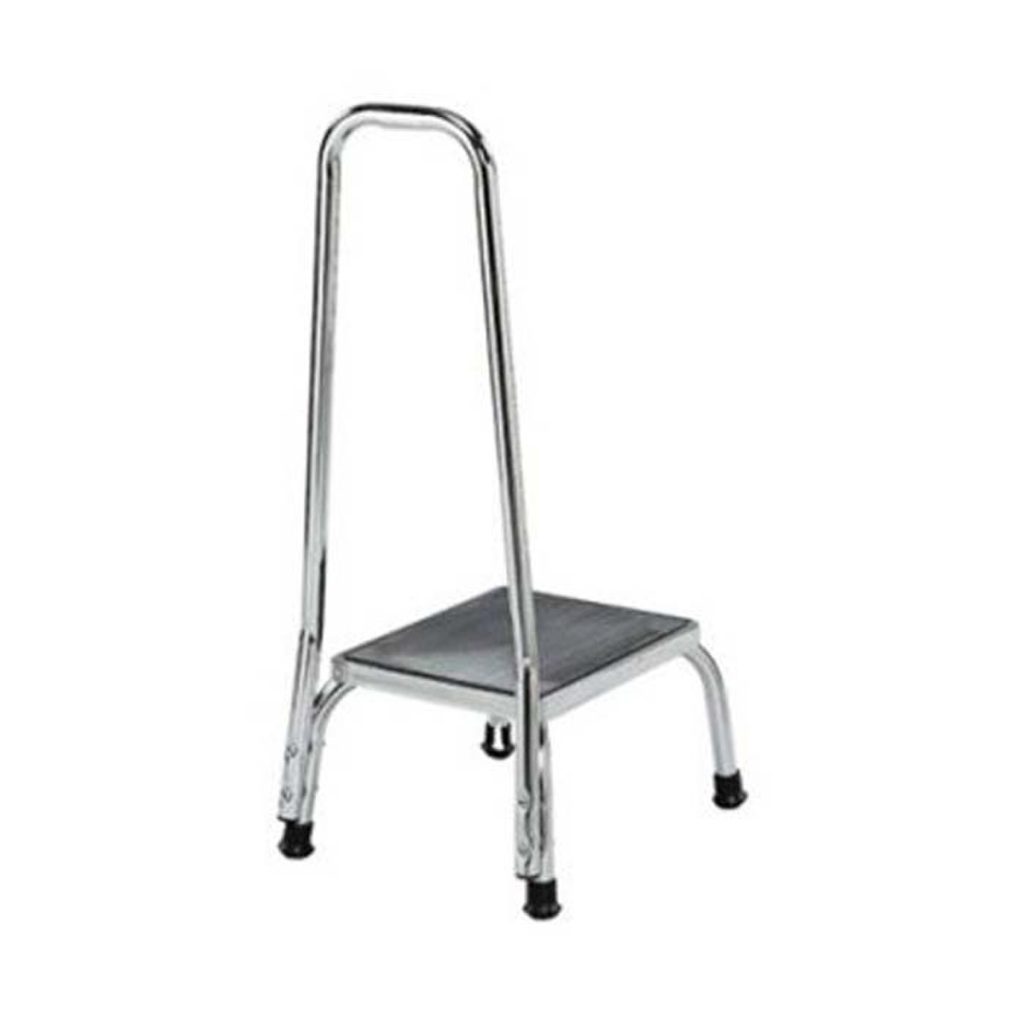 Chrome Step Stool With Handrail